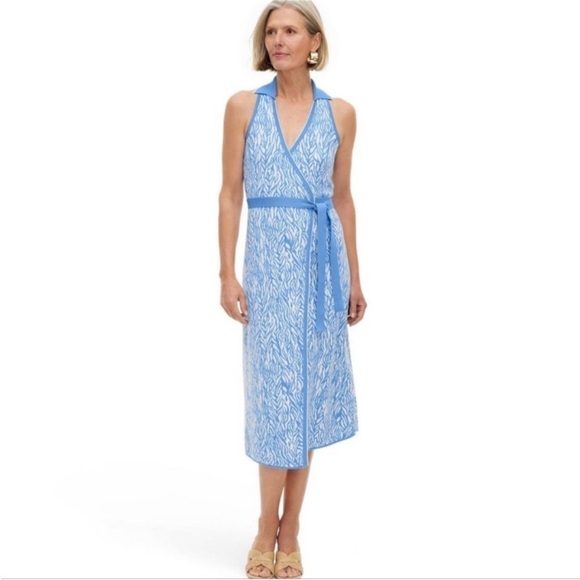 NWT Diane Von Furstenberg x Target Sleeveless Sea Twig Blue Sweater Dress - Picture 1 of 6